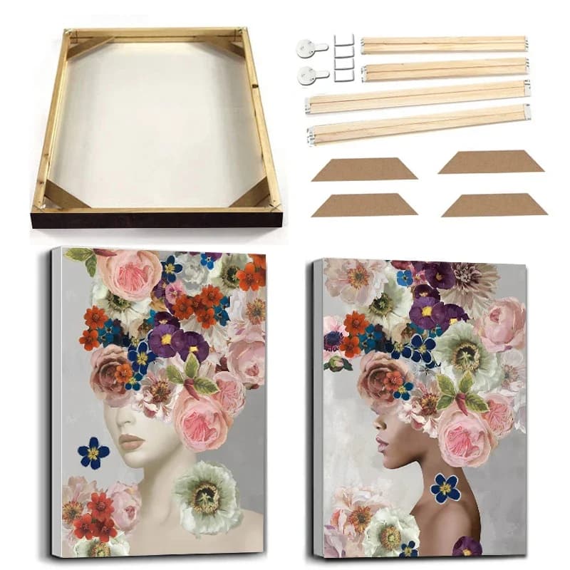 posterFlower Head Woman Abstract image Print on canvas with frame Nordic Wall Art Poster Stampe Figure Painting for Living Roo