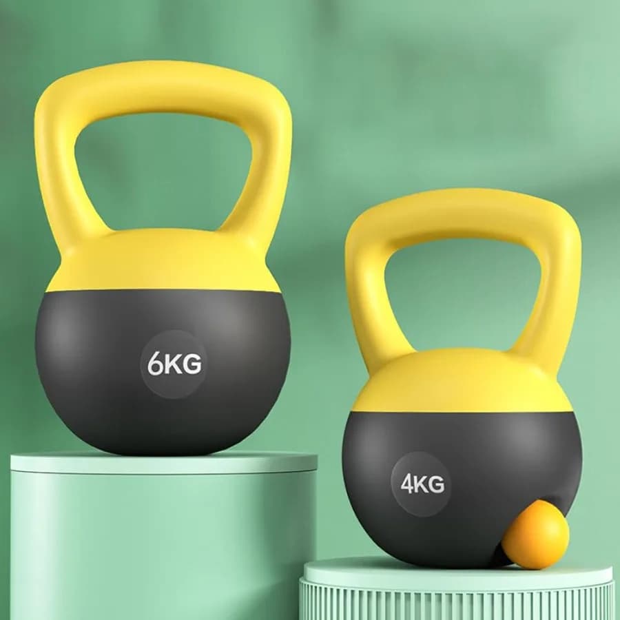 Kettlebell Soft 5lb 10lb 20lb for Female Strength Training, Filled with Iron Sand, with Non-slip Handle, Compact Design and Home Resistant