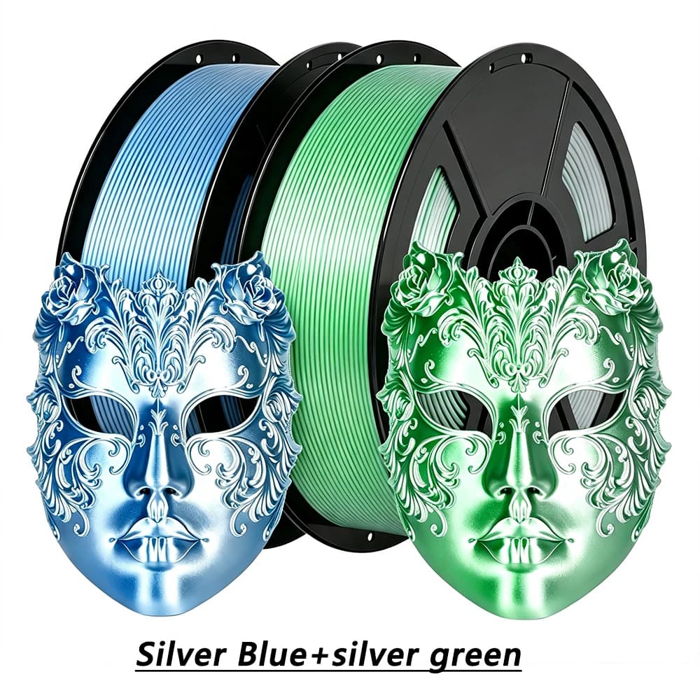 250gx2 3D Printer Filament PLA Silk Silver Blue 1.75mm 3D Printing Material PLA silk silver green filament vacuum packaging