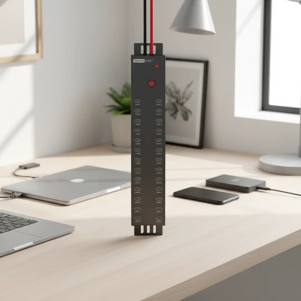 30 Port USB Charger Hub with LED Indicators Support Sync for IPad, IPhone, Android Devices