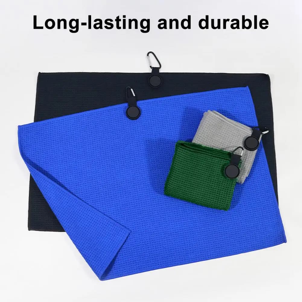 Asciugamano da Golf in Microfibra con Moschettone, Asciugamano Sportivo ad Assorbimento Rapido, Panno Magnetico per Pulizia Mazze e Palline, Accessori da Golf