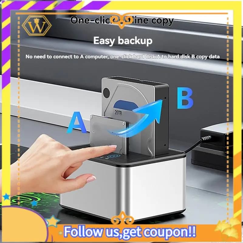 Ultima custodia per disco rigido esterno SSD da 2,5/3,5 pollici Docking station per disco rigido a doppio bacino SATA a USB 3.0 Custodia per HDD