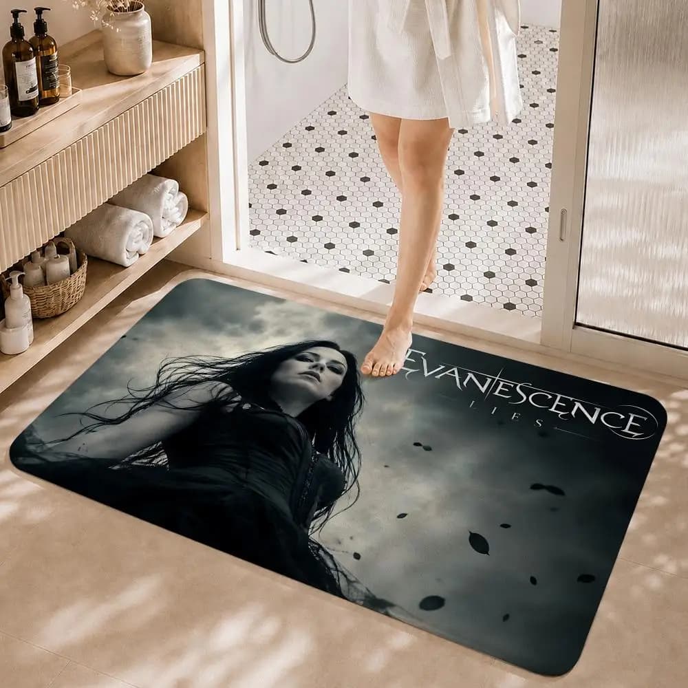 Rock Band E-Evanescence Mat, Non-slip Absorbent Mat, Home Decorative Carpet, Bathroom, Bedroom, Input