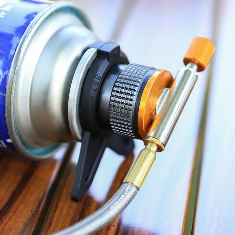 Adattatori per Ricarica Gas con Supporto Incluso, Adattatore Universale Professionale per Bombole, Adattatore Compatto Portatile per Fornello da Campeggio BBQ BHL454-FRO