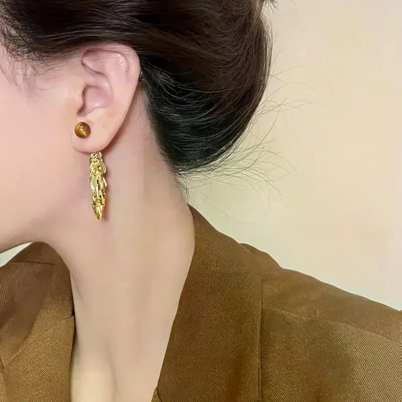 Simple Alloy Long Wing Stud Temperament Feather Earrings Silver Wings Shape Elf Ear Cuff Earrings Jewelry Accessories Gifts