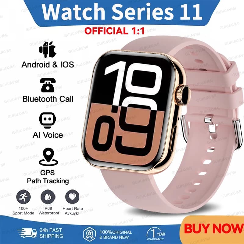 2026 Fit 3 Series 11 Watch Smart 1.83 "AMOLED Screen Health Monitor GPS Track HD Talk Sport Women Watches Waterproof For IOS