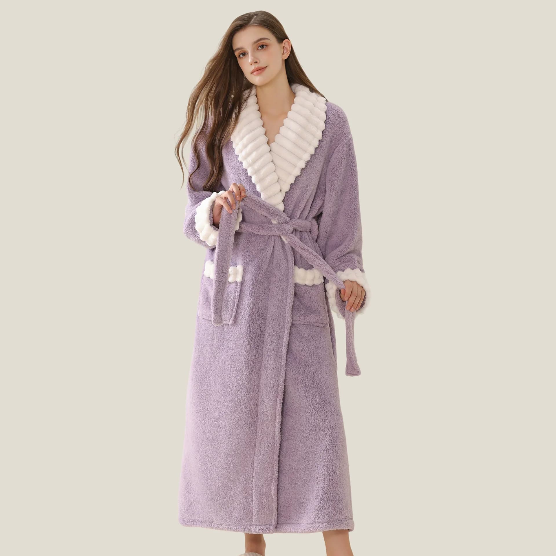Adding Flannel Women's Dress Nightwear Hot Coral Fleece Women's Bathrobe Homewear Autumn Winter Trained Salotto Wearing Bedding