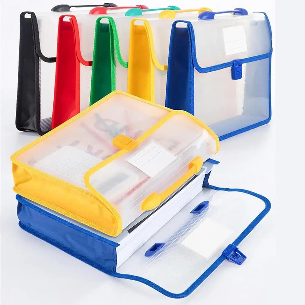 Cartelle Portadocumenti Trasparenti A4, Borsa Portadocumenti Portatile, Organizer Impermeabile per Documenti di Grande Capacità Rinforzato