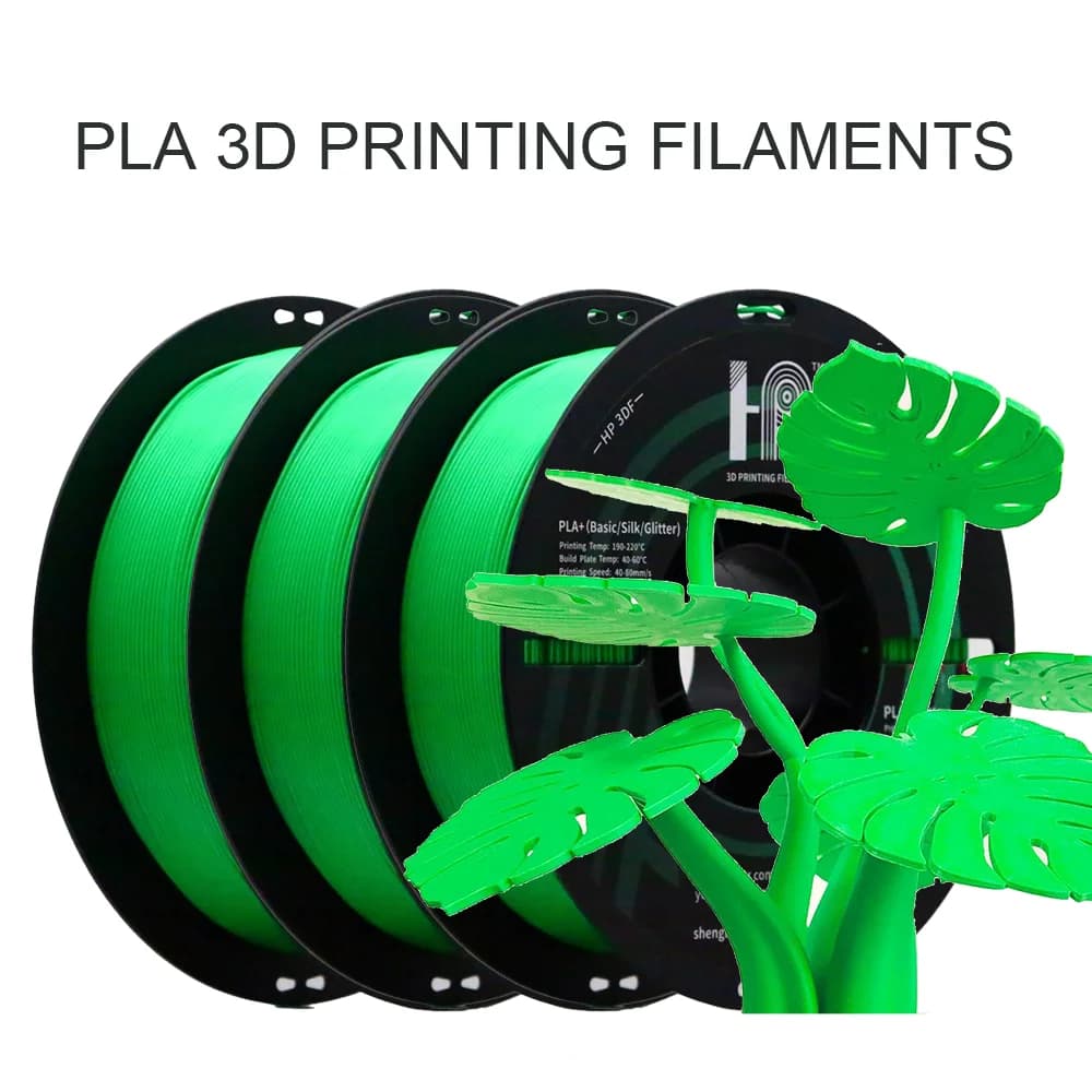 HP3DF 3D Printer PLA Filament,1.75 mm,accuracy +/- 0.02 mm, 3 KGS (3 rolls), fits most FDM printers ( Solid Green)