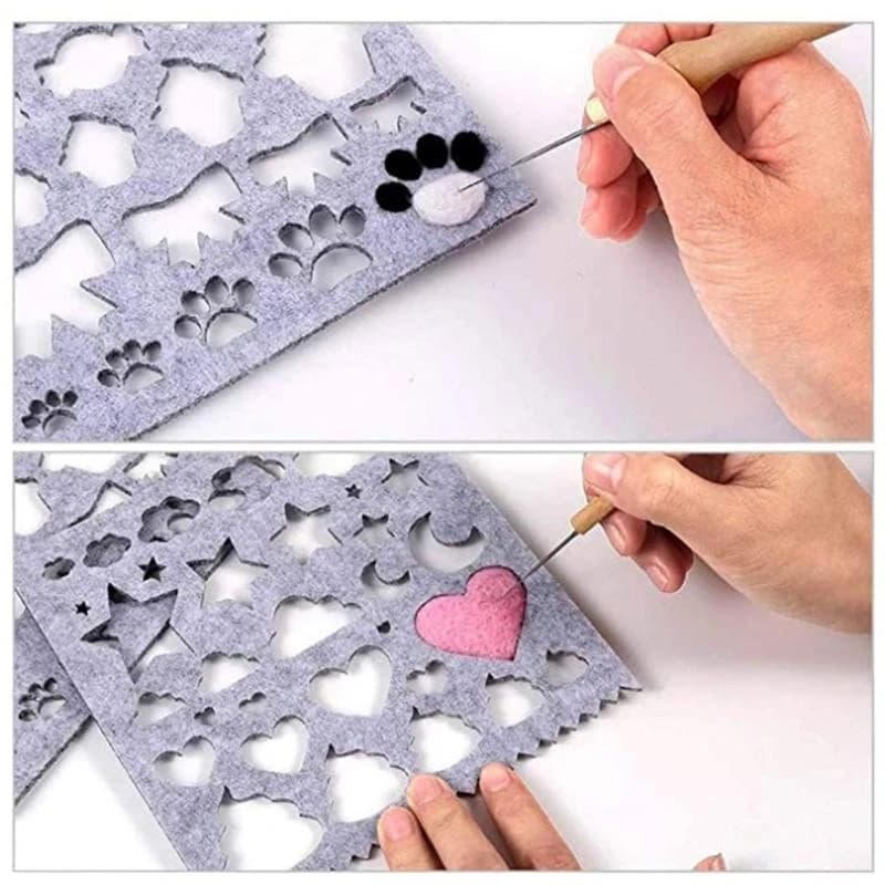 6 pz Feltro Lana Stampo Infeltrimento Ago FAI DA TE Stencil Applique Stampo Strumento Cucito Artigianato Accessori Per