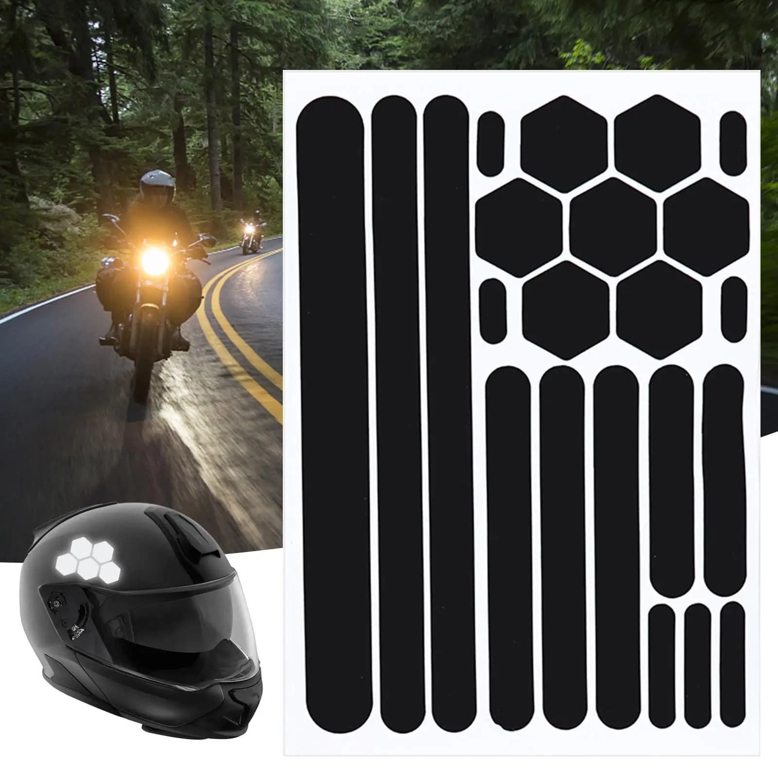 Black Reflective Tape For Bikes And Motorcycles Helmets Invisible Reflective Strips Waterproof Nighttime Safety Stickers