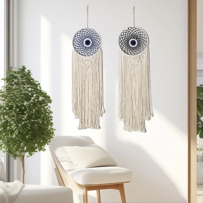 Handwoven Guesthouse Decor Nordic Fringe Tapestry Art Hanging Bohemian Living Room Wall Textile Handmade Cotton Wall Decoration