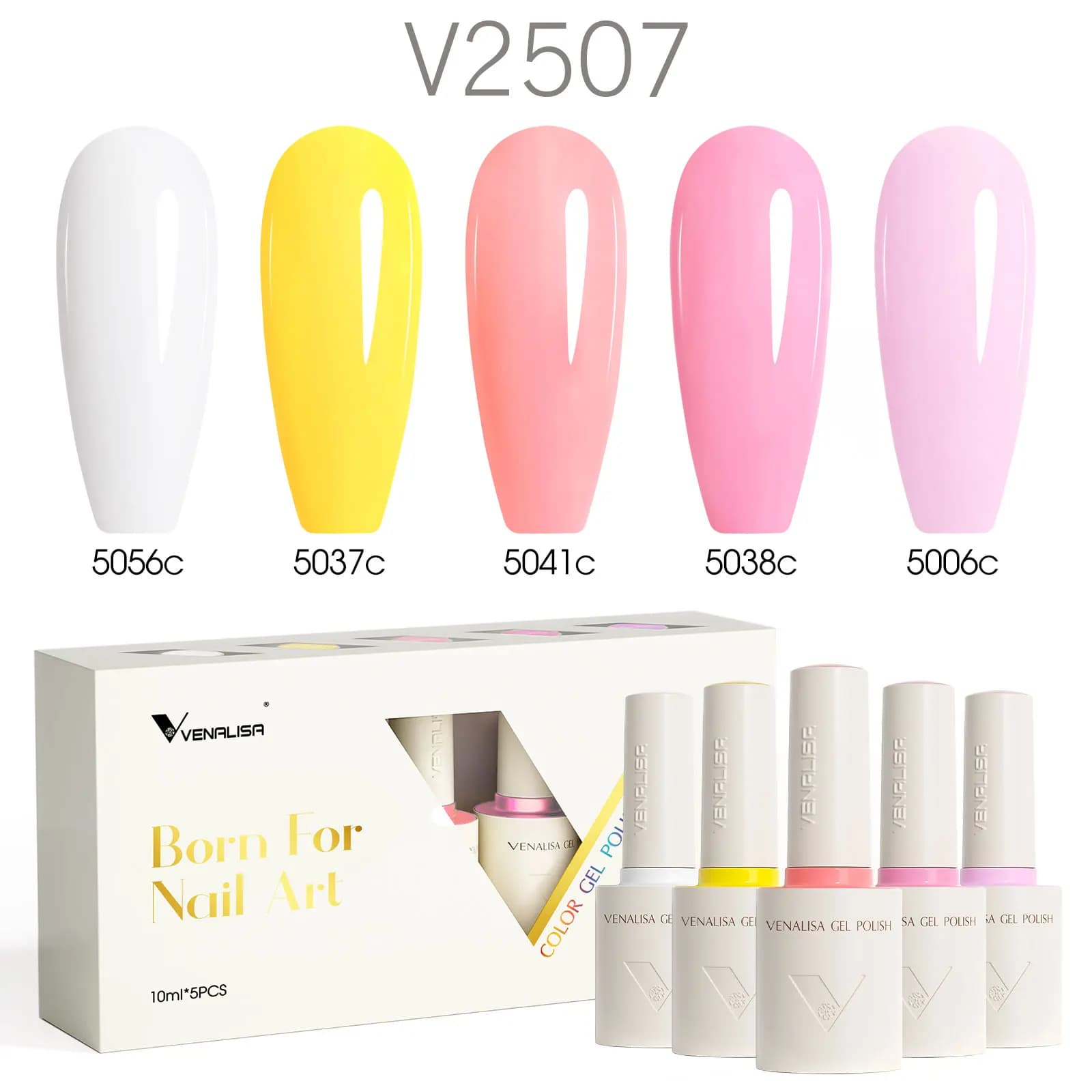 2/3/5 pcs/Lot Venalisa Gel Set Colorful Hema/TPO Free Long Wearing Diamond Top Coat Soak Off UV LED Gel Nail Polish 10ml
