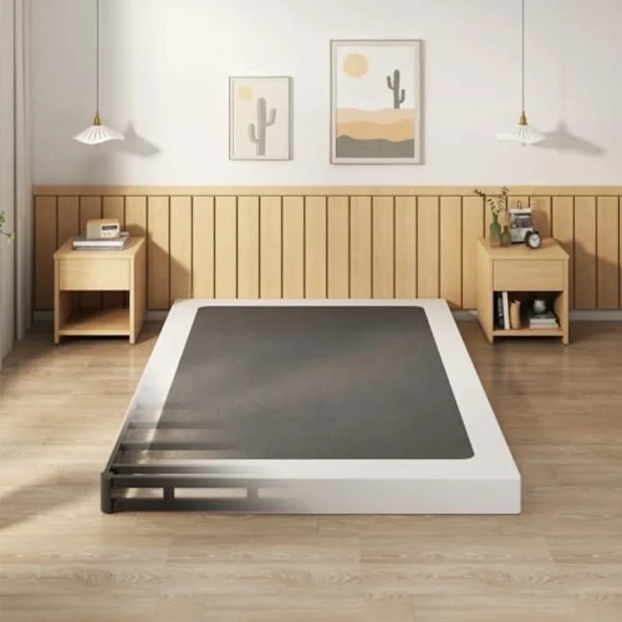 Base Letto a Molle 5 Pollici Misura Full, Supporto Materasso in Metallo Resistente 3000 LBS con Rivestimento in Tessuto, Facile Montaggio, Nero