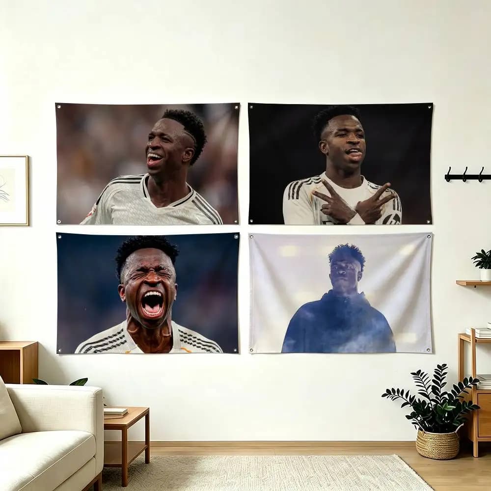 V-Vinicius Junior Football Player Flags Wall Hanging Tapestry Outdoor Garage Room Decorative flag Background Blanket