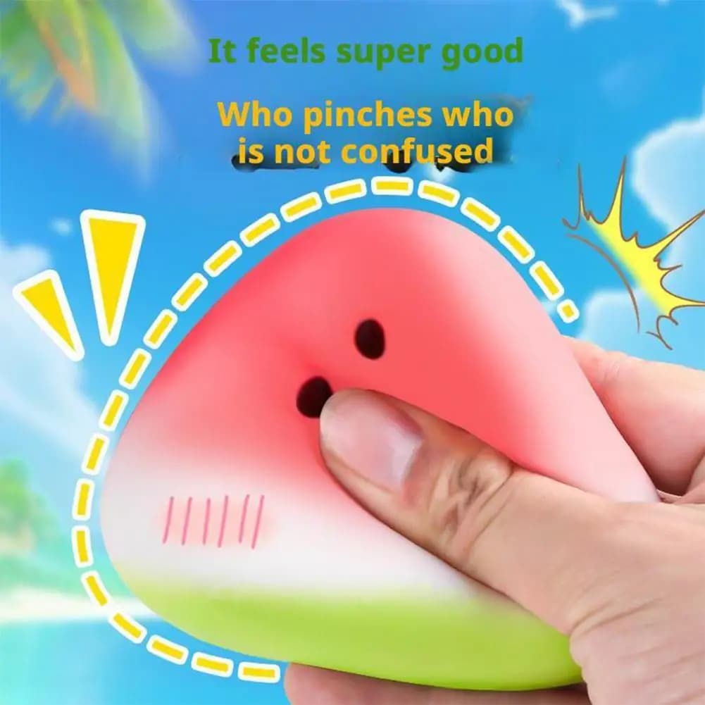 Relaxing Toy Summer Watermelon Slow Rising Squishy Toy, Cute Fruit Shape Stress Relief Decompression Toy for Back to School Season, Soft Squeeze Anxiety Release Gadget for Adults