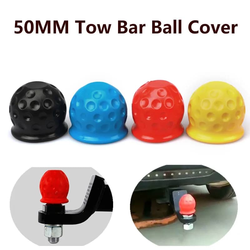 Universal 50mm Tow Bar Ball Cover 4 Colors Trailer Hitch Ball Cap Protector Waterproof Dustproof Towball Cover Car Accessory