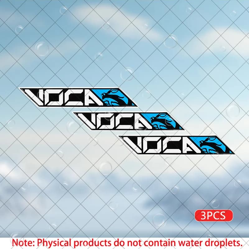 3 adesivi Voca Racing, resistenti, in vinile, per portiera auto, finestra, laptop, bagaglio, paraurti