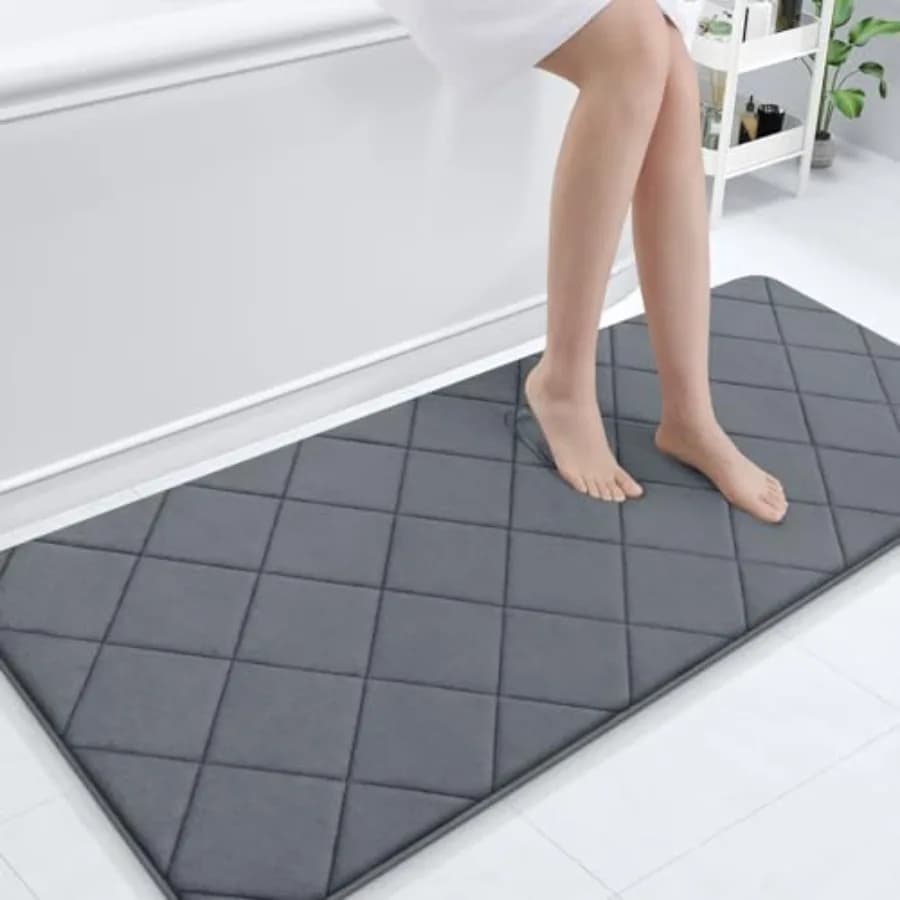 Tappetino da Bagno in Memory Foam 59x24 Ultra Morbido e Assorbente, Lavabile in Lavatrice, Confortevole Tappeto per Pavimento del Bagno