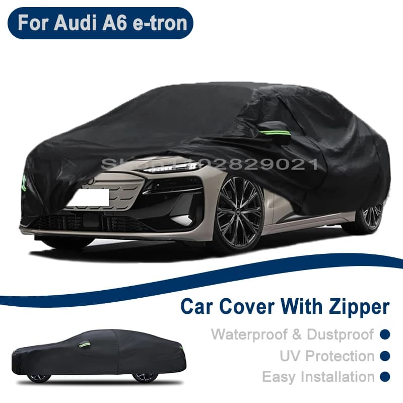 Copertura Completa per Veicoli da Esterno per Audi A6 e-tron - Design con Cerniera Laterale, Impermeabile, Antipolvere, Protezione Solare
