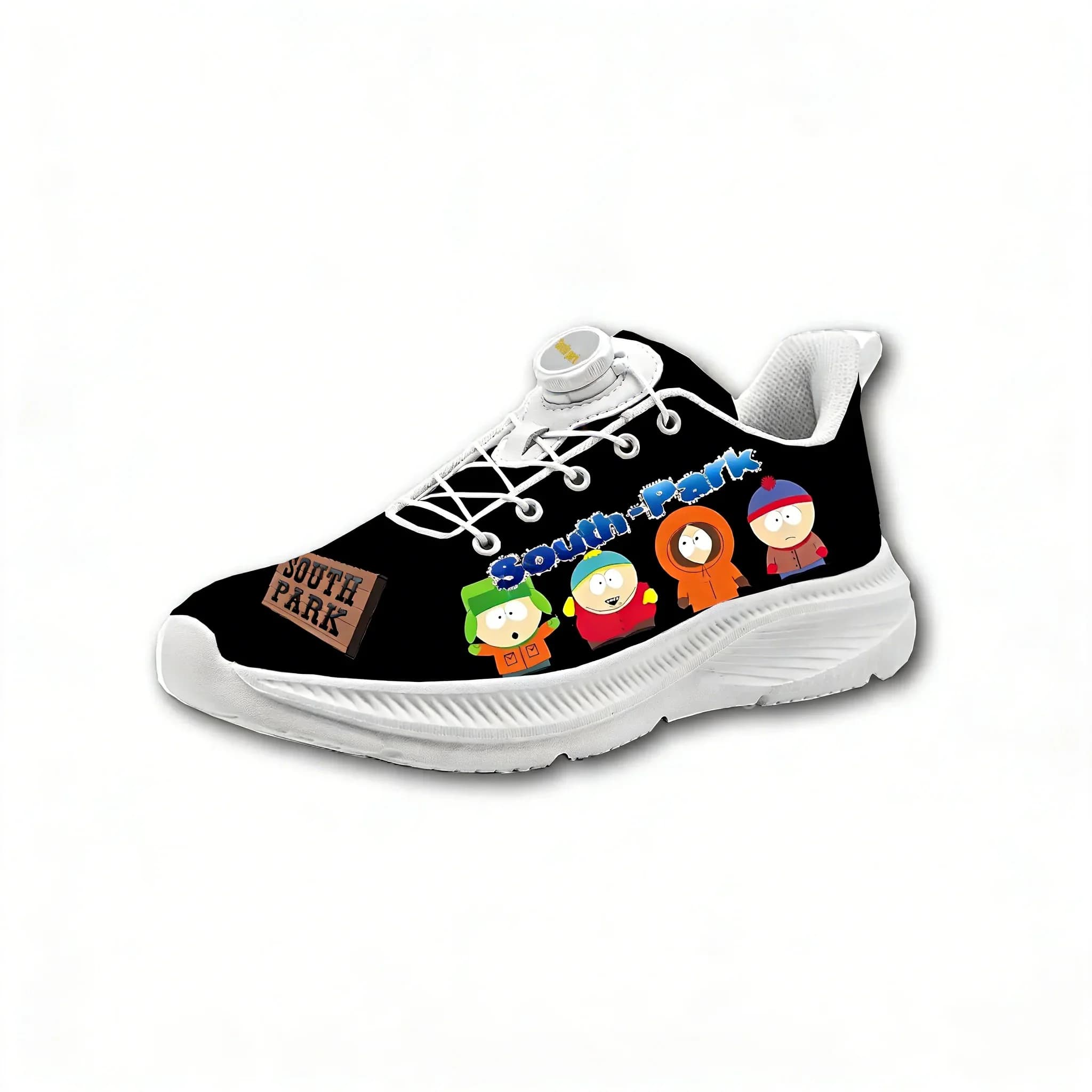 Scarpe da trekking e corsa South Park Anime Comedy per uomo e donna, scarpe sportive con bottone rotante senza lacci, sneakers casual leggere personalizzate