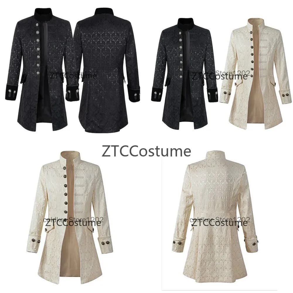 Cappotto Vittoriano Steampunk da Principe, Giacca Medievale Rinascimentale, Costume Vintage Edwardiano per Uomini, Adulti e Bambini