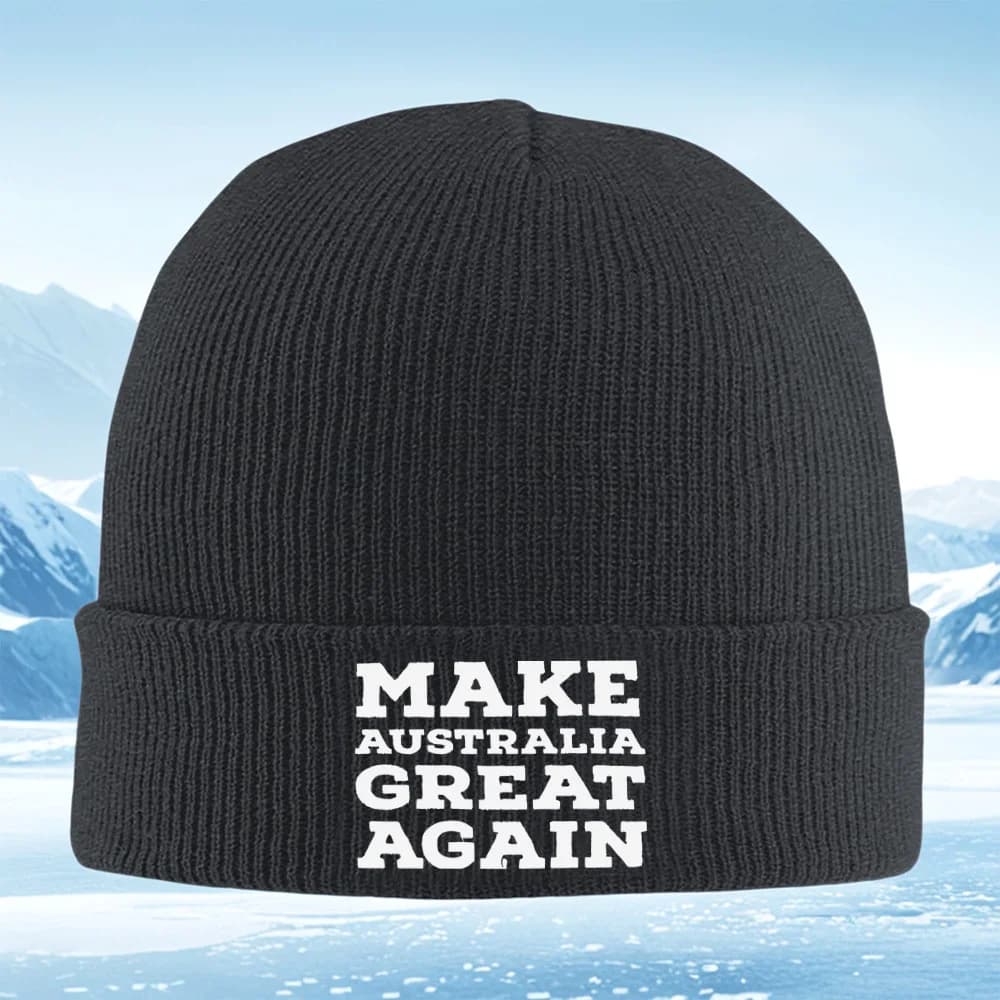Make Australia Great Again,bold text. Men Women Unisex Knitted Hat Beanie Pullover Cap Winter Thermal Warm Christmas Outdoor Cyc