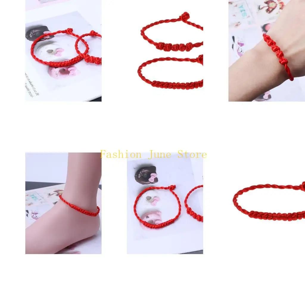 N5KA Bracciale Kabbalah accattivante Braccialetti con cordino rosso Braccialetti fai-da-te contro occhi Decorazione per