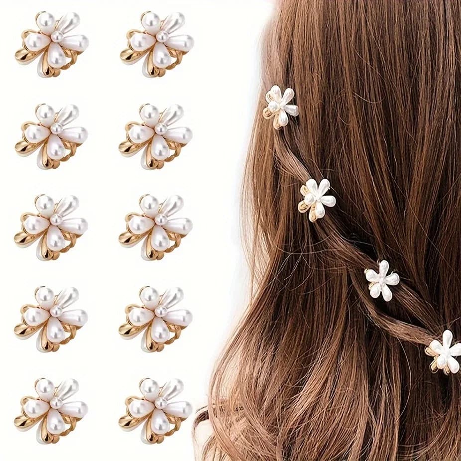 6 pezzi 3 pezzi 1 pezzo bambini donne ragazze fermagli per capelli a forma di fiore, mollette per capelli decorative con perle finte accessori per la decorazione dei capelli