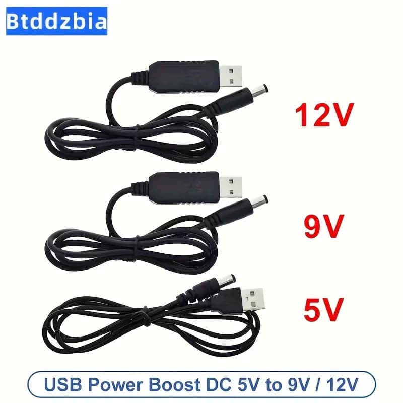 Cavo USB di alimentazione con modulo step-up da DC 5V a DC 9V / 12V, convertitore USB con connettore 2.1x5.5mm