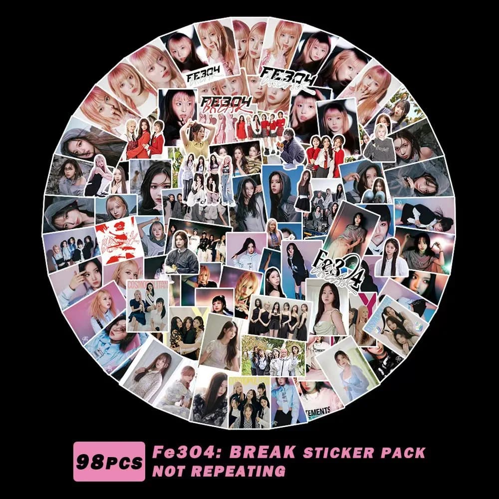 10/98 Pz Kpop NMIXX Adesivo Nuovo Album Fe3O4 BRE Bagagli Del Fumetto Impermeabile Graffiti Adesivi Computer Tablet Decorazione Del Fumetto