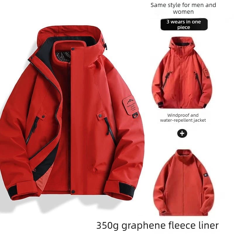 New Women's outdoor assault suit men's spring and autumn travel mountaineering suit detachable windproof and waterproof jacket