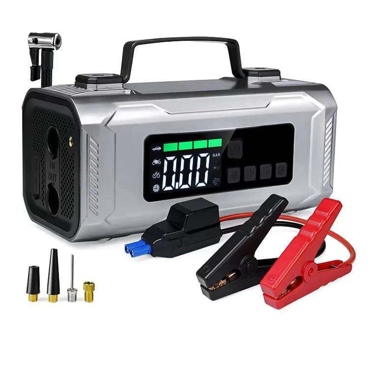 Portable 6 1 Car Motorcycle Truck Jump Starter Cordless Air Compressor 12000mAh Battery Booster Power Bank Emergency Jump