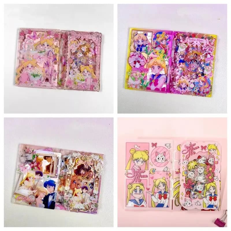Japan Anime Image Sailor Moon A7 Acrylic Loose Leaf Shake Ben Cartoon Notebook Creativity Student Stationery Diy Notepad Gifts