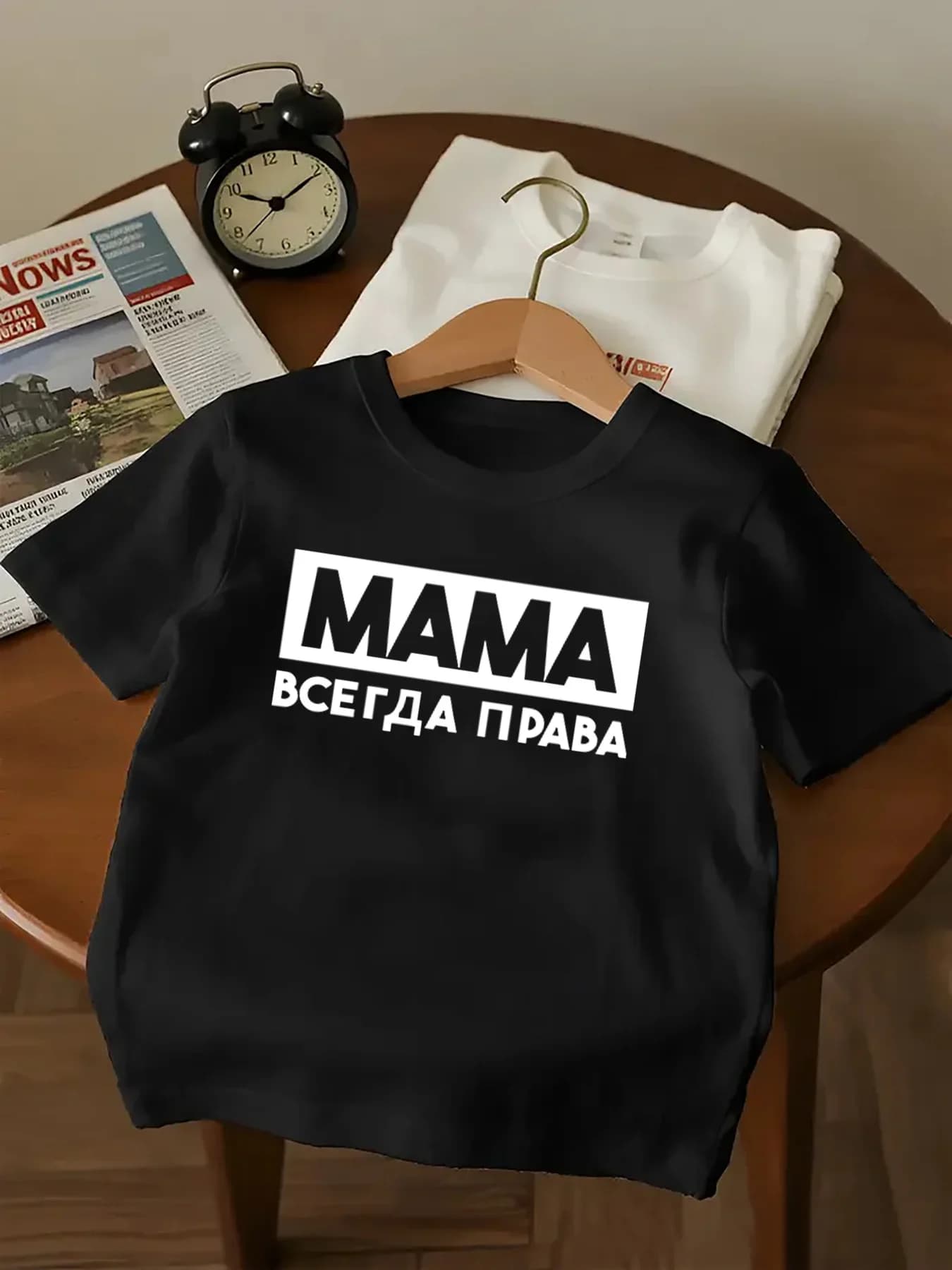 Children Casual T Shirt Funny Mama Always Right Russian Quote Letter Pattern Print Short Sleeve Kids Family Trendy Summer Tops
