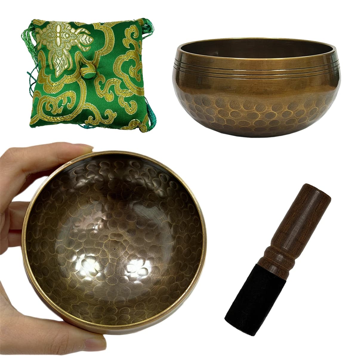 Miwayer Healing Singing Bowl Set – 10cm Cushion, 12.5cm Mallet, 9cm Bowl, 233g, Calm Mind, Stress Relief, Spiritual Gift