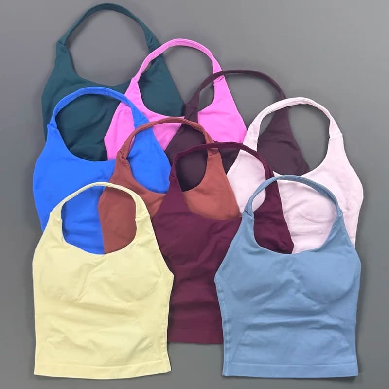 Longline Strappy Top Women Women Sleeveless Athletic Vest Soft Stretchy Breathable Gym Running Yoga Daily Workout Fitness Halter