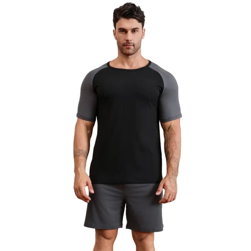 Pigiama Estivo da Uomo, Sottile, a Maniche Corte e Pantaloncini, Indossabile Anche Fuori Casa, Super Morbido, Comodo, Casual, Set Loungewear per Uomo