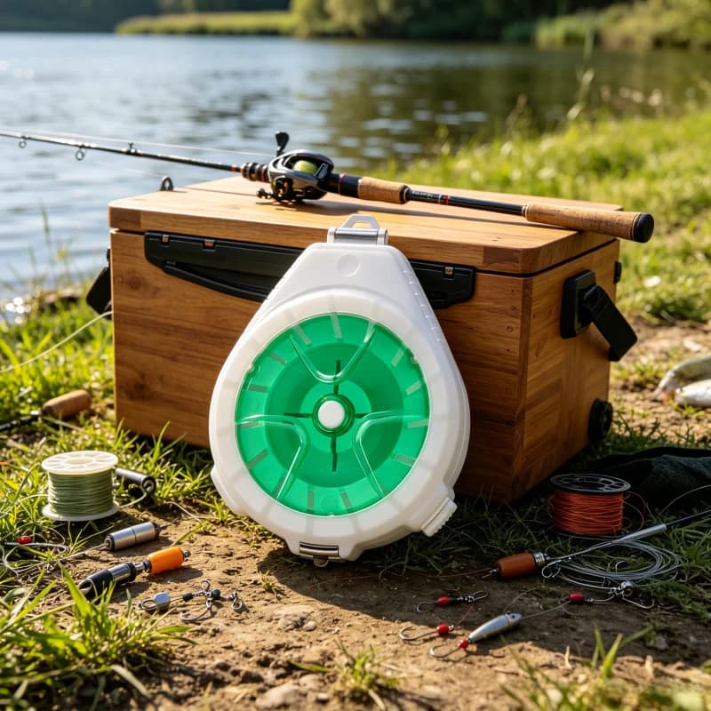 1pc Multifunctional Carbon Fishing Line Storage Box with Anti-Reverse Device Fishing Line Winding Board Tackle Accessory