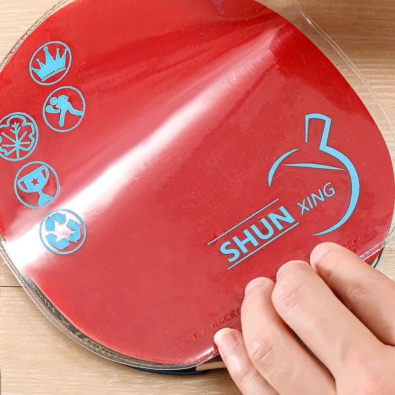 5 piece ping pong protective film: sticky and non-stick surface sheets for inverted rubber paddle cover protection
