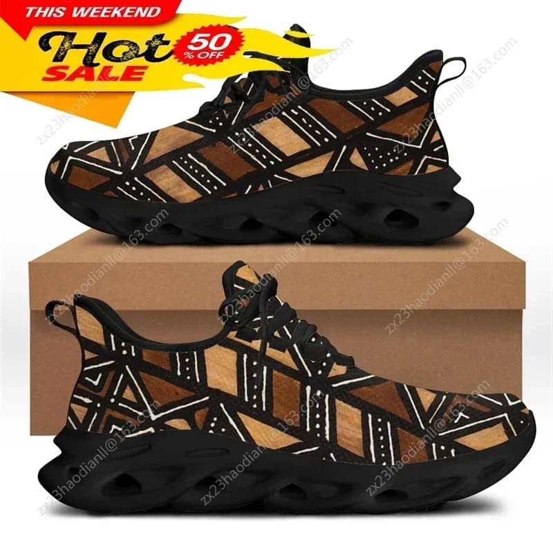 Sneaker con Motivo Etnico Africano per Uomo, Nuove Scarpe da Corsa alla Moda con Controllo Flessibile e Lacci