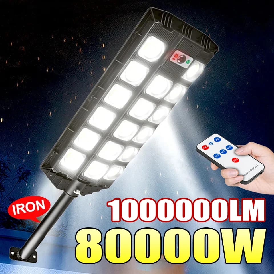 Lampione stradale solare super luminoso per esterni 1426 Lampada solare a LED Sensore di movimento Illuminazione da parete 3 modalità Lampada di inondazione a LED per giardino stradale