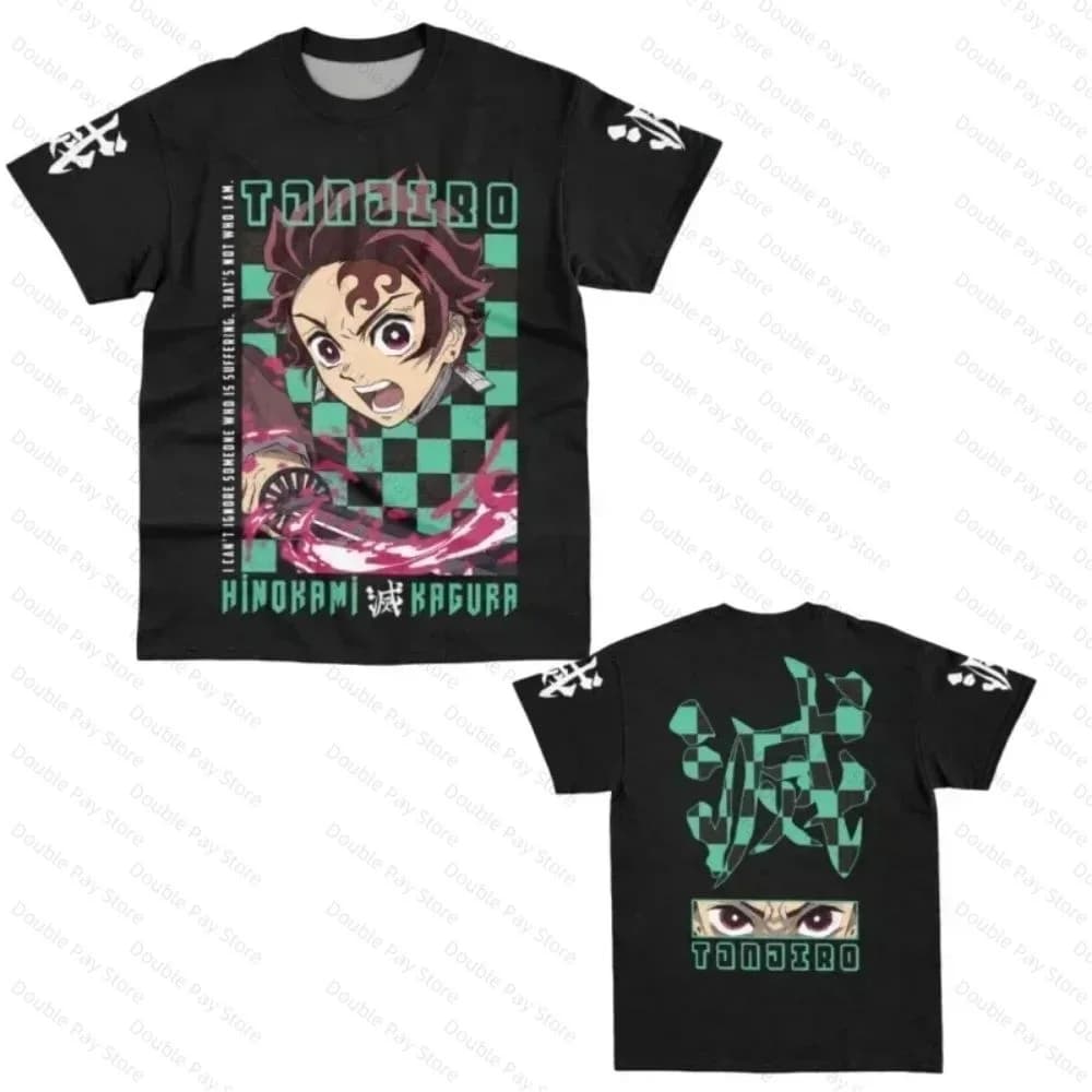 Nuova Maglietta da Calcio Anime Bandai Devil Killer Tanjiro Nezuko T-shirt Sportiva Streetwear Larga per Uomo e Bambino - Edizione Natalizia