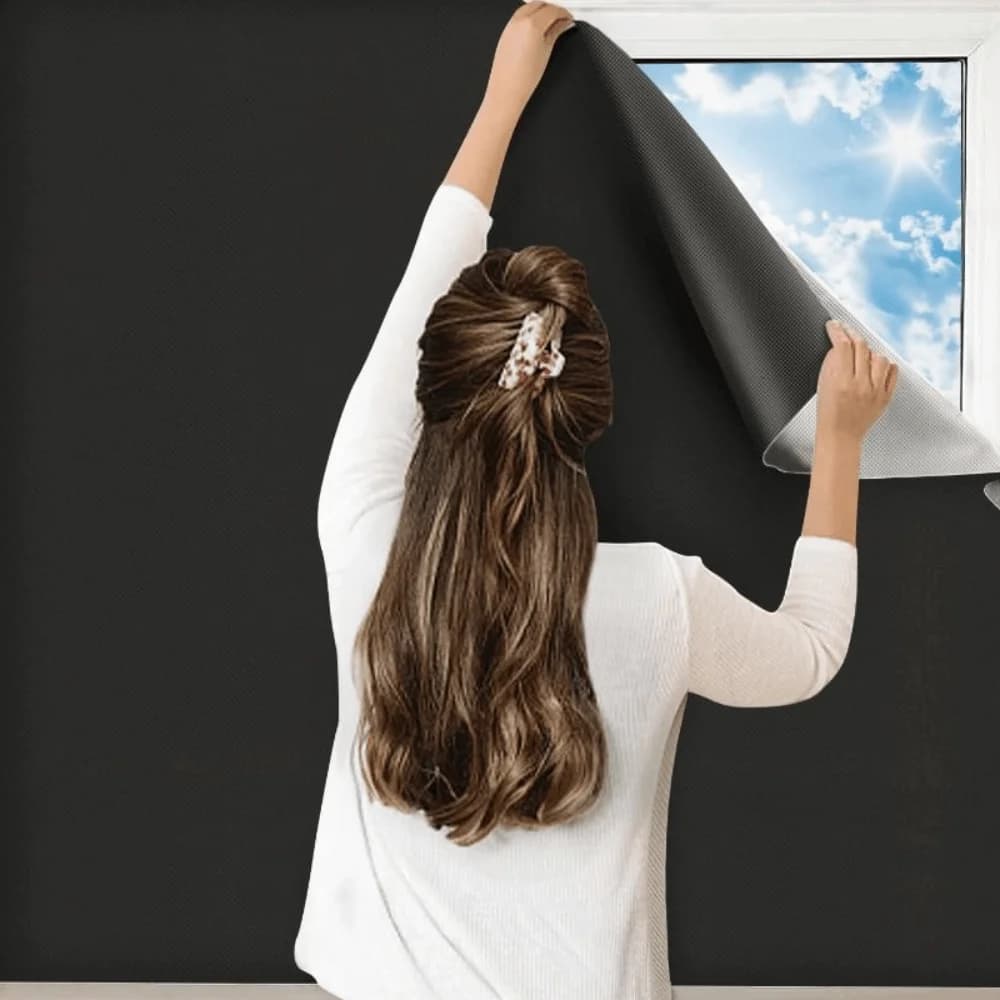 Nuova Tenda Oscurante Portatile per Finestre, Riutilizzabile, Autoadesiva, Impermeabile, Blocca Luce, per Porte in Vetro