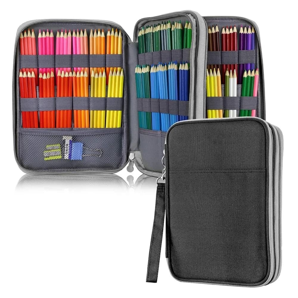 Astuccio per matite colorate da 192 scomparti, porta matite di grande capacità, borsa organizer per penne con cerniera per Prismacolor Watercolor Colorin