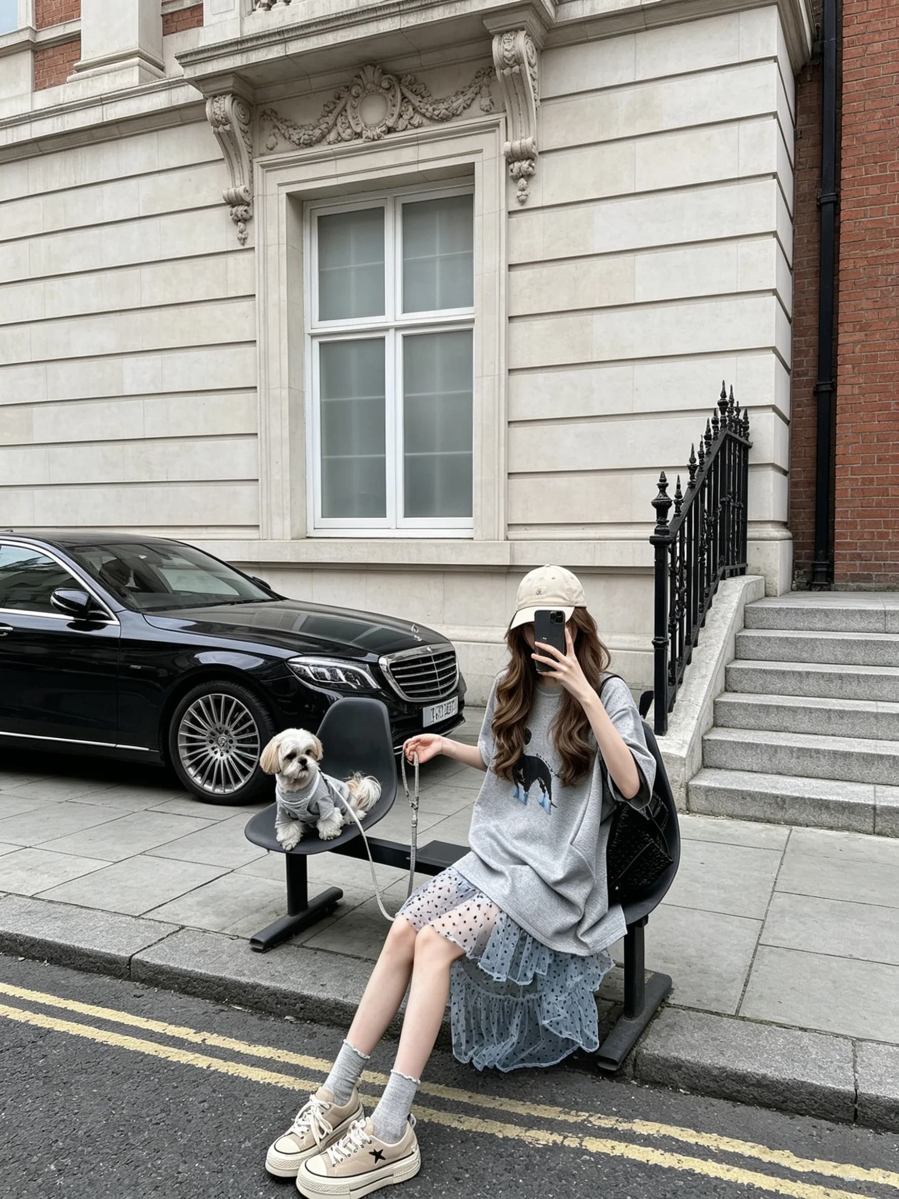 Casual High Waist Asymmetric Net Skirt Women's Fashionable Versatile Half-length Skirt Long Design Sensation Daily Wear