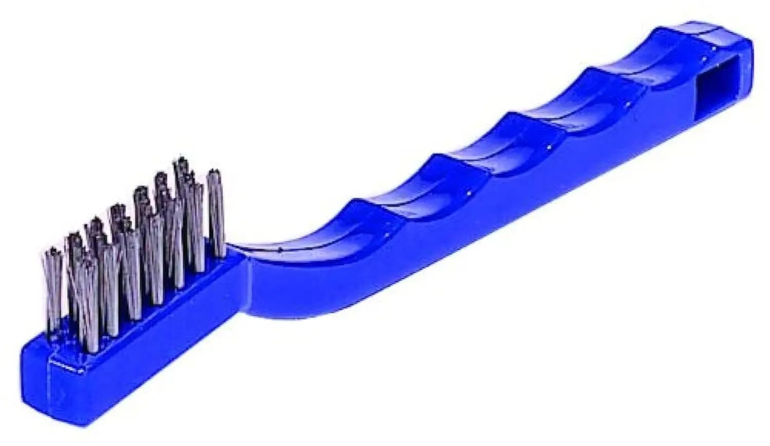 Spazzola a filo metallico piccola per la pulizia e la preparazione delle superfici, con riempimento in acciaio inossidabile, 3x7 file, blocco in plastica