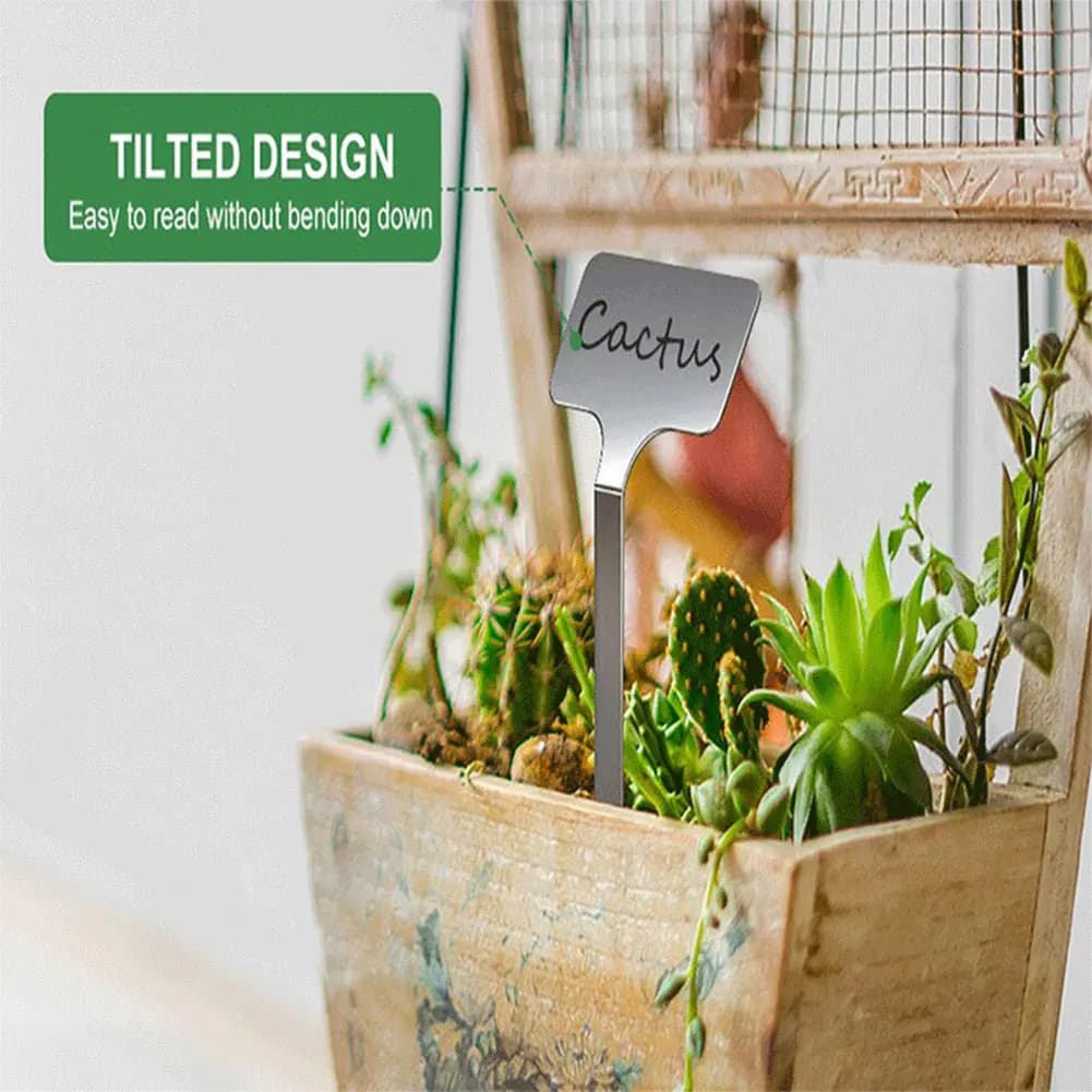 10Pcs Garden Label Markers Weatherproof Stainless Steel Garden Markers Plant Markers for Vegetables Flower Seed Greenhouse