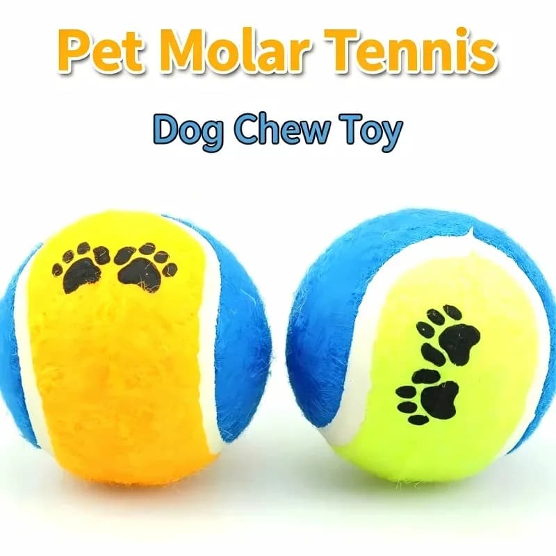 Pet Toy Ball Footprint Pattern Tennis Dog Grinding Teeth Throwing Training Ball Non Elastic Training Dog Relief Toy