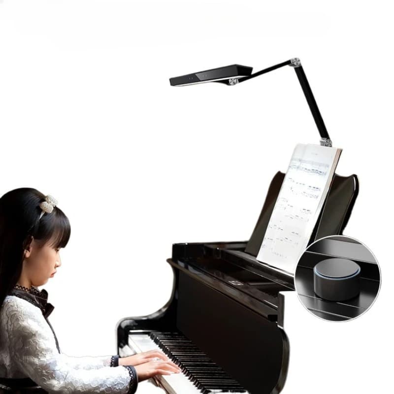 Lampada per pianoforte a coda per studenti, bambini e adulti, lampada da scrivania con protezione per gli occhi a clip a spettro completo